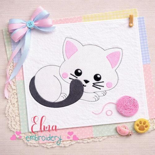 Matriz de Bordado Gatinho Fofinho Enroladinho