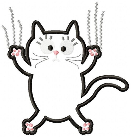 Matriz de Bordado Gato Gatinho Arranhando Aplique