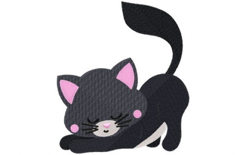 Matriz de Bordado Gato Preto Ponto Cheio