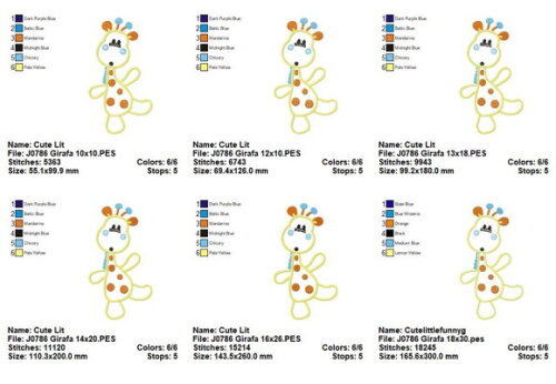 Matriz de Bordado Girafa Aplique