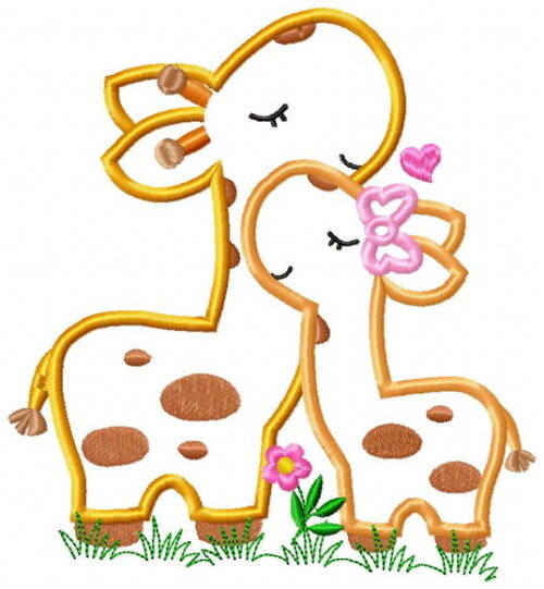 Matriz de Bordado Girafinhas Amor de Mãe