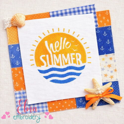 Matriz de Bordado Hello Summer Ponto Cheio