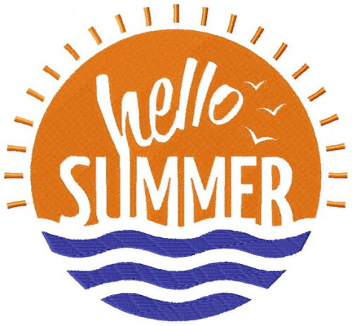 Matriz de Bordado Hello Summer Ponto Cheio