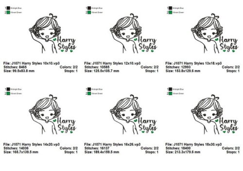 Matriz de Bordado Harry Styles Desenho Ponto Satin