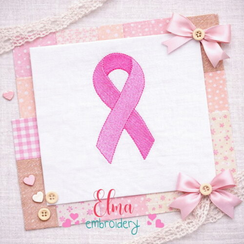 Matriz de Bordado Laço Rosa Outubro Ponto Cheio