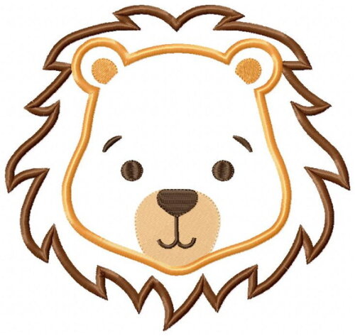 Matriz de Bordado Leãozinho Safari Fofo Aplique