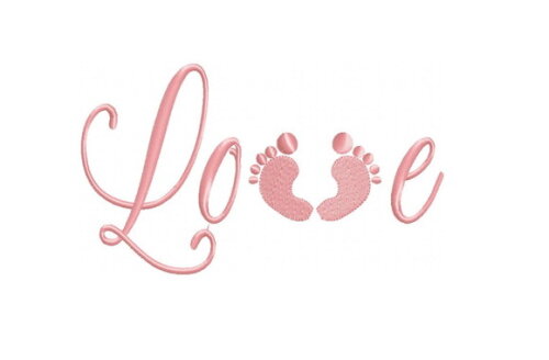 Matriz de Bordado Love com Pezinhos Delicados