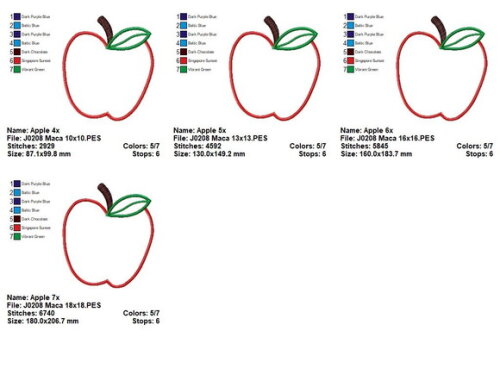 Matriz de Bordado Maçã Fofinha Aplique