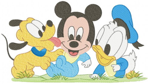 Matriz de Bordado Mickey Pluto e Donald Baby