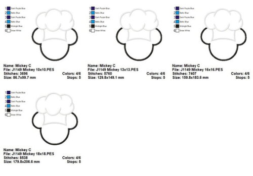Matriz de Bordado Mickey Chef Cozinheiro Aplique