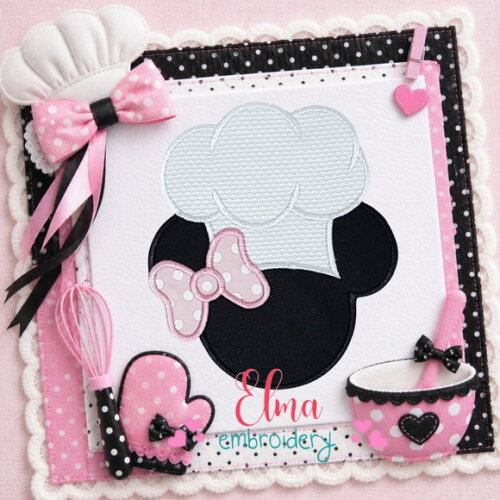 Matriz de Bordado Minnie Chef Aplique