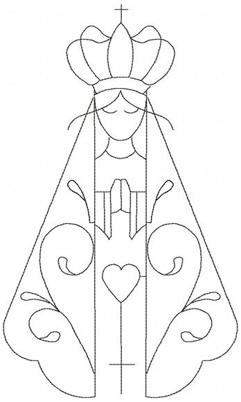 Matriz de Bordado Nossa Senhora Aparecida Redwork