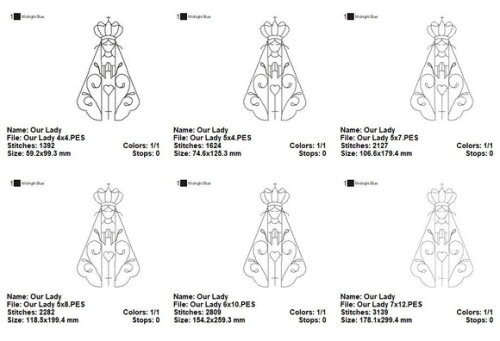 Matriz de Bordado Nossa Senhora Aparecida Redwork