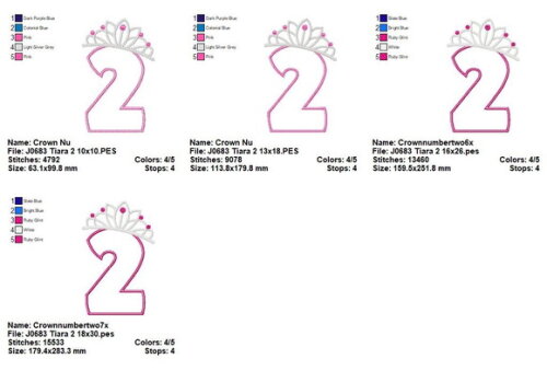Matriz de Bordado Número 2 com Tiara Aplique