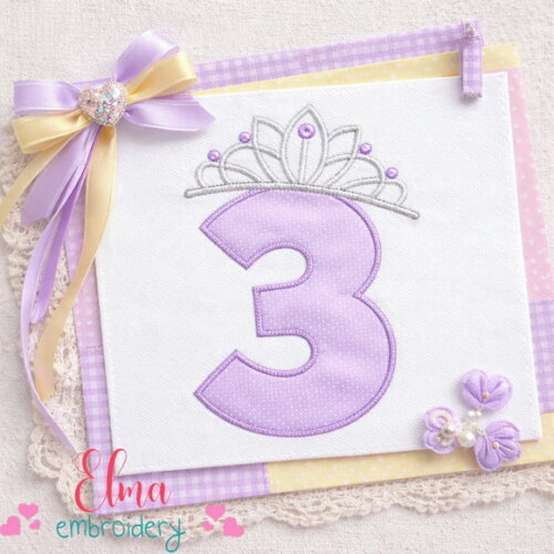 Matriz de Bordado Número 3 Tiara Princesa Aplique