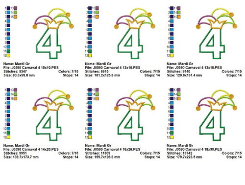 Matriz de Bordado Número 4 Festivo Aplique