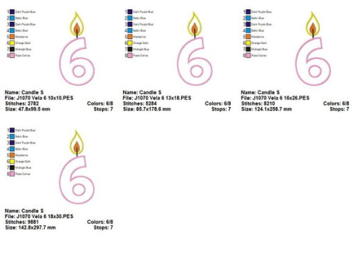 Matriz de Bordado Número 6 Aplique