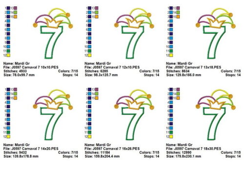 Matriz de Bordado Número 7 Encanto Carnavalesco