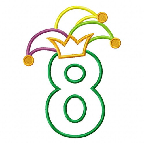 Matriz de Bordado Número 8 Folia Encantada Aplique