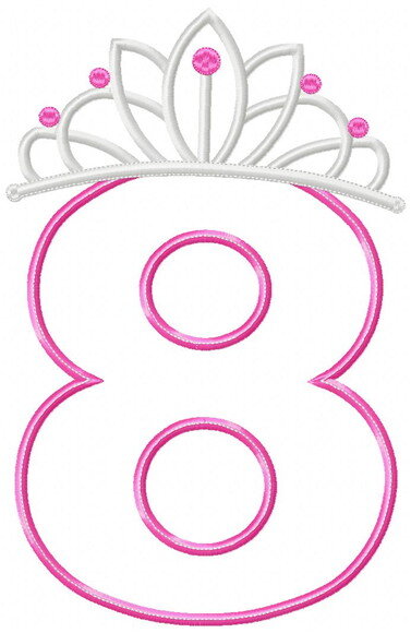 Matriz de Bordado Número 8 Tiara Princesa Aplique