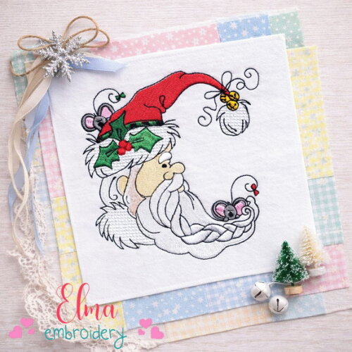 Matriz de Bordado Papai Noel Encantado Ponto Cheio