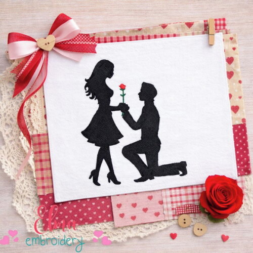 Matriz de Bordado Pedido de Amor Eterno Ponto Cheio J0600