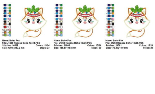 Matriz de Bordado Raposa Boho Aplique