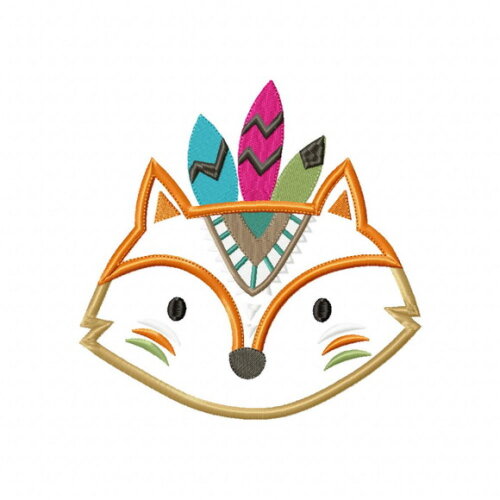 Matriz de Bordado Raposa Tribal Aplique