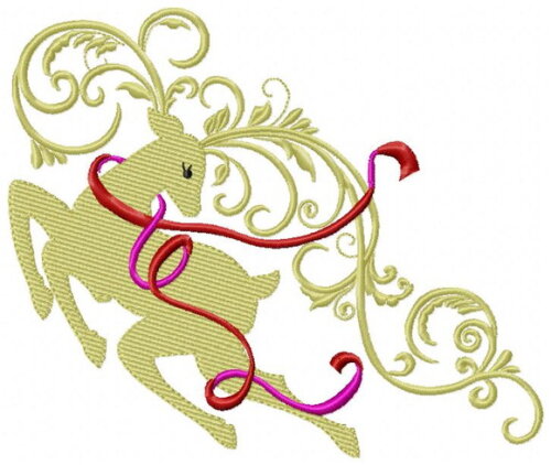 Matriz de Bordado Rena Decorativa Natalina