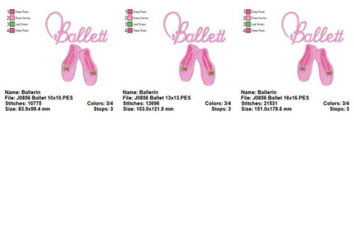 Matriz de Bordado Sapatilha Ballet Ponto Cheio