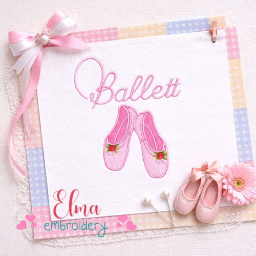 Matriz de Bordado Sapatilha Ballet Ponto Cheio