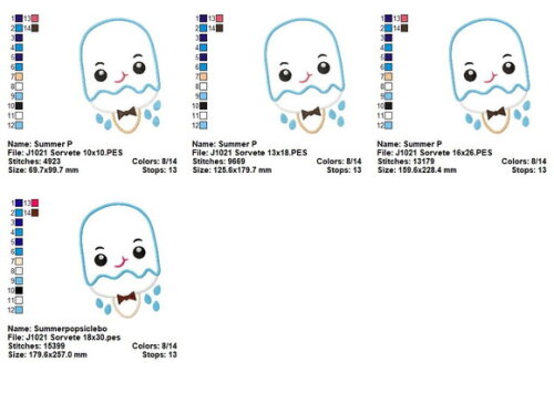 Matriz de Bordado Sorvete Kawaii Aplique