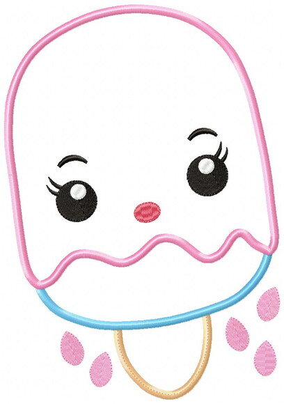 Matriz de Bordado Sorvetes Kawaii Aplique