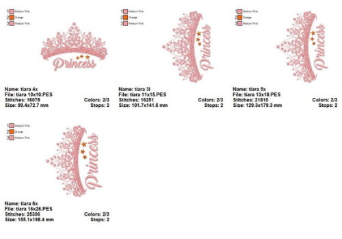Matriz de Bordado Tiara Princess Encantadora