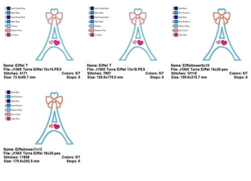 Matriz de Bordado Torre Eiffel Aplique