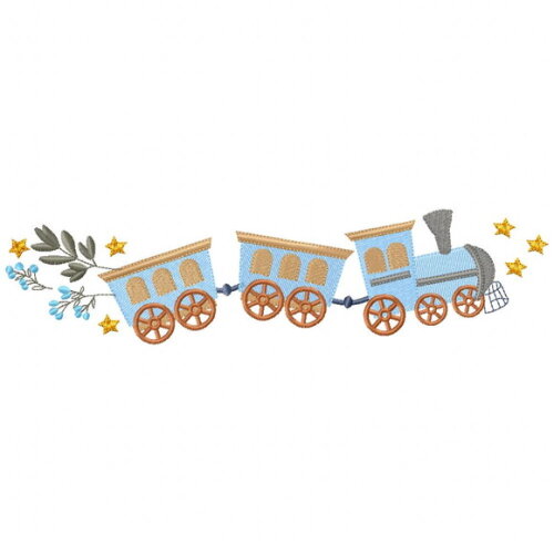 Matriz de Bordado Trem Infantil Decorativo Ponto Cheio
