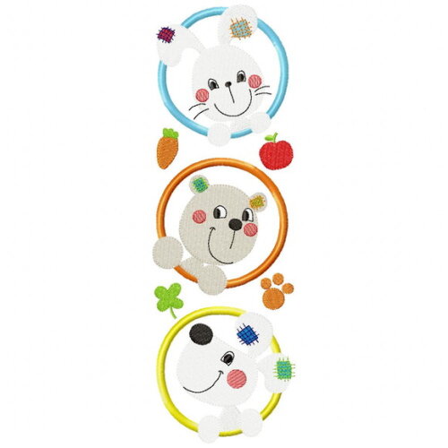 Matriz de Bordado Trio Animais Aplique