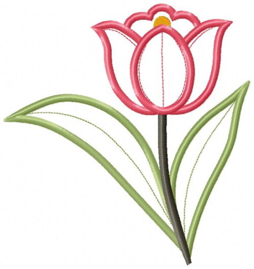 Matriz de Bordado Tulipa Encanto Floral Aplique
