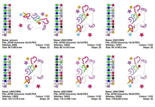 Matriz de Bordado Unicórnio Encantado com Estrelinhas