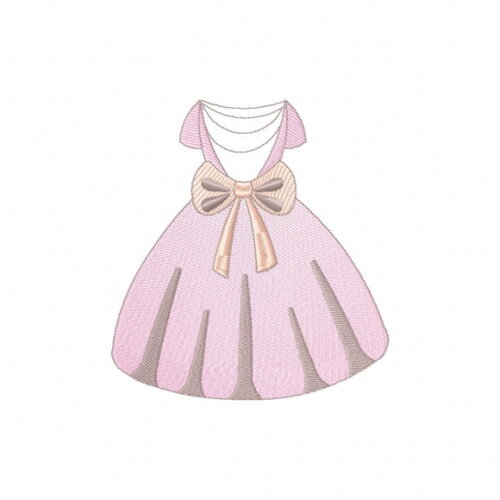 Matriz de Bordado Vestido Infantil com Laço Sketch