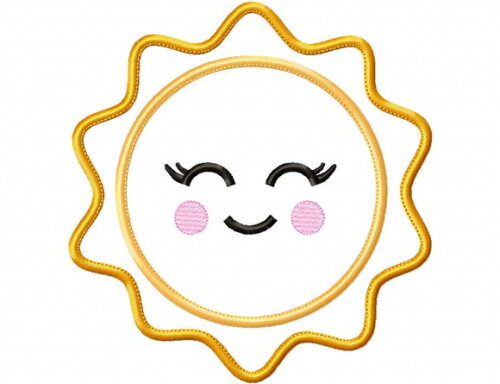 Matriz de Bordado Sol Sorridente Aplique