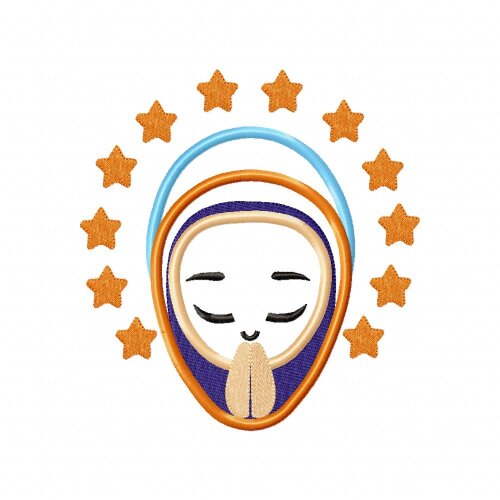 Matriz de Bordado Nossa Senhora Virgem Maria Religiosa Aplique