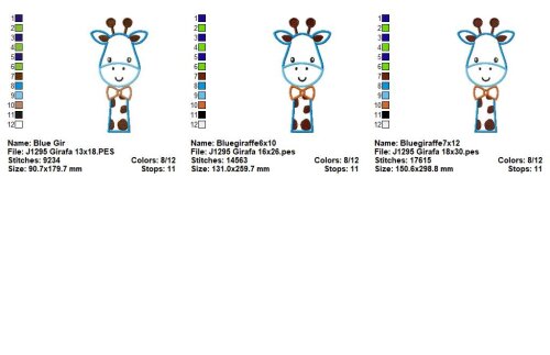 Matriz de Bordado Girafa Fofinha com Laço Aplique