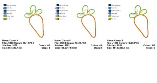 Matriz de Bordado Cenoura Aplique