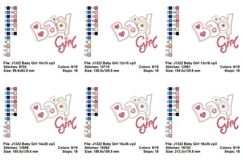 Matriz de Bordado Baby Girl Aplique