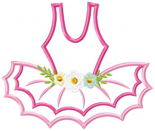 Matriz de Bordado Vestido Bailarina Delicada Aplique