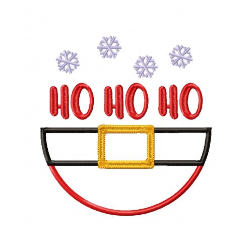 Matriz de Bordado Cinto de Papai Noel Ho Ho Ho Aplique