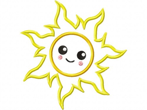 Matriz de Bordado Sol Sorridente Aplique