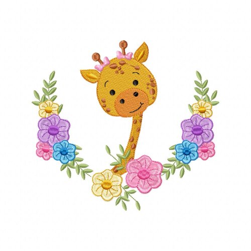 Matriz de Bordado Coleção Animais Bosque Encantado Floral Ponto