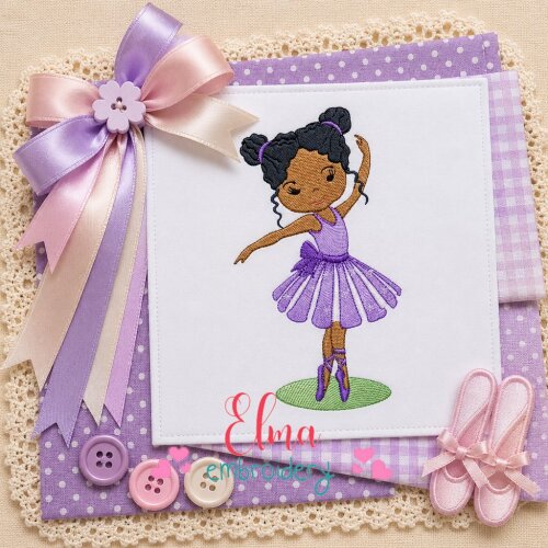 Matriz de Bordado Bailarina Infantil Ponto Cheio